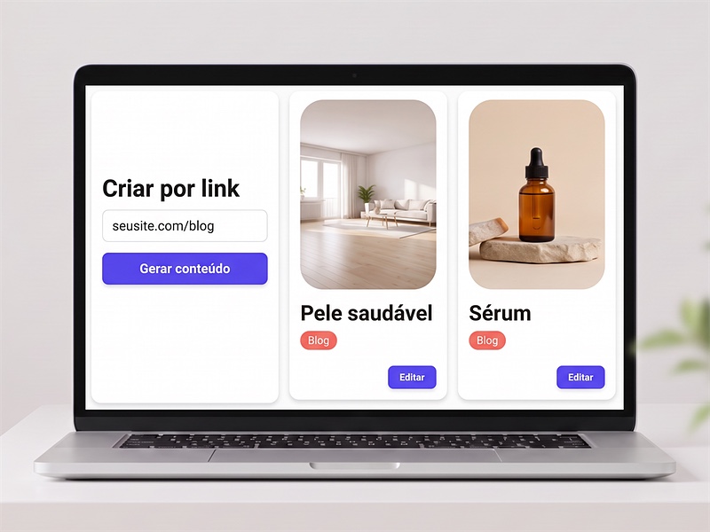 URL entry point: a link becomes a post and a carousel